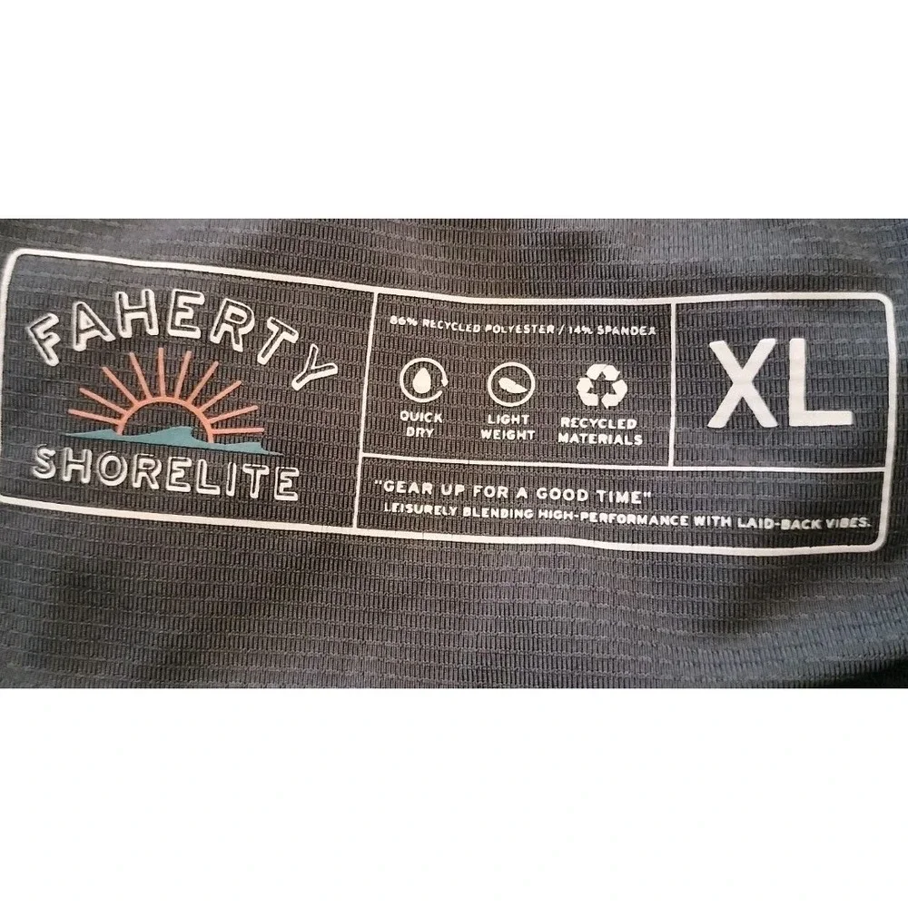 Faherty Shorelite Trunk Mountain Black Leaf Swim Shorts XL